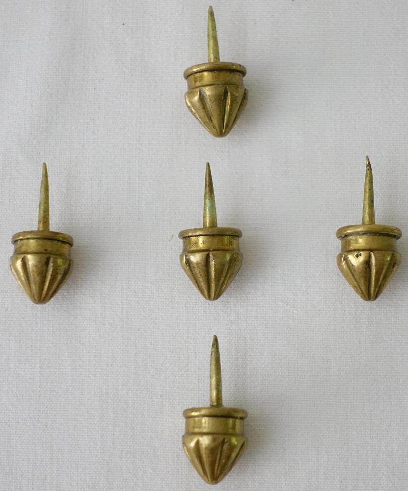 Ref 8303. Set of 5 brass Paschal Candle Nails
